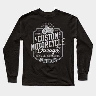 Custom Motorcycle Garage San Diego California Long Sleeve T-Shirt